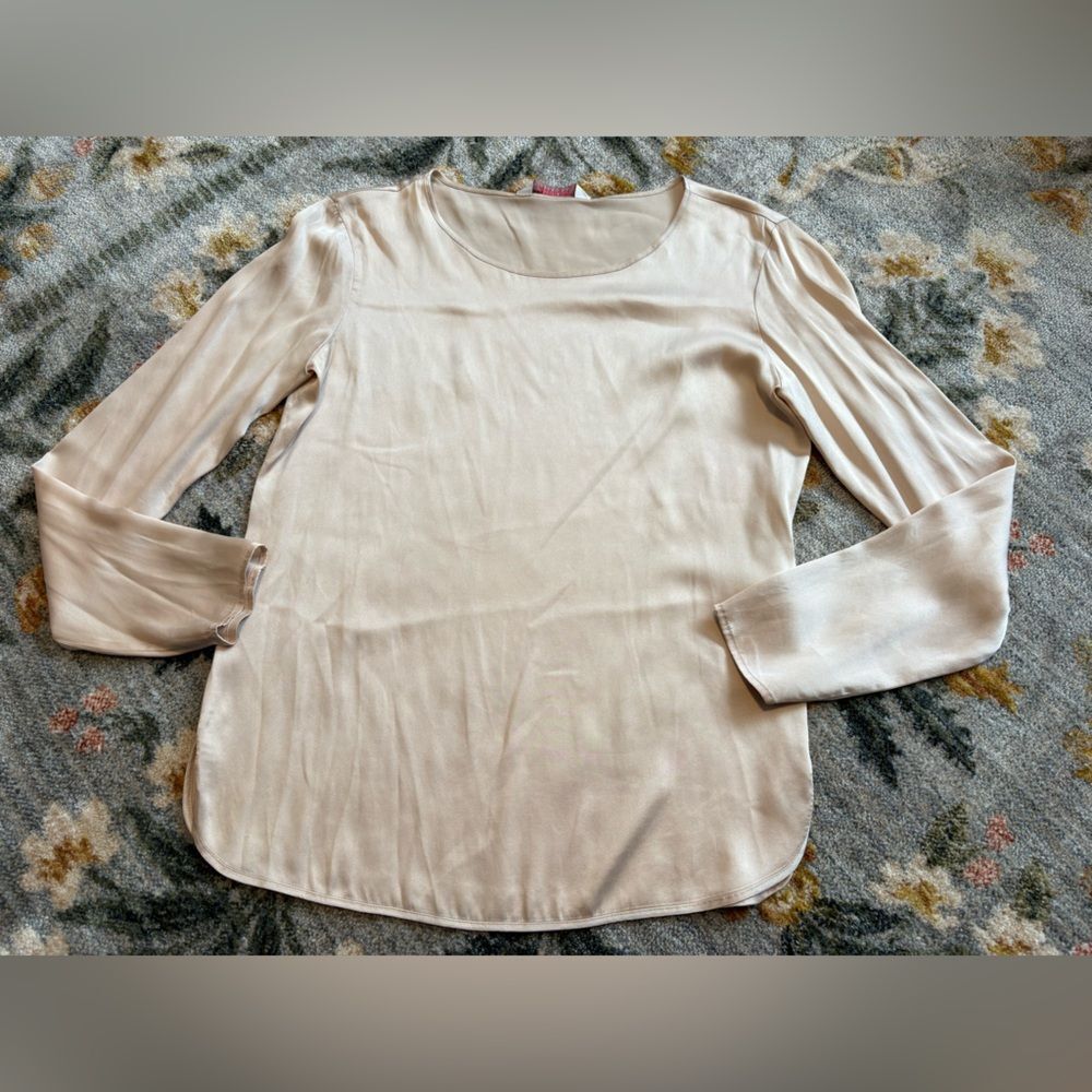 Max Mara Womens Moldava Silk-Blend Top Blouse Light Pink Size 6